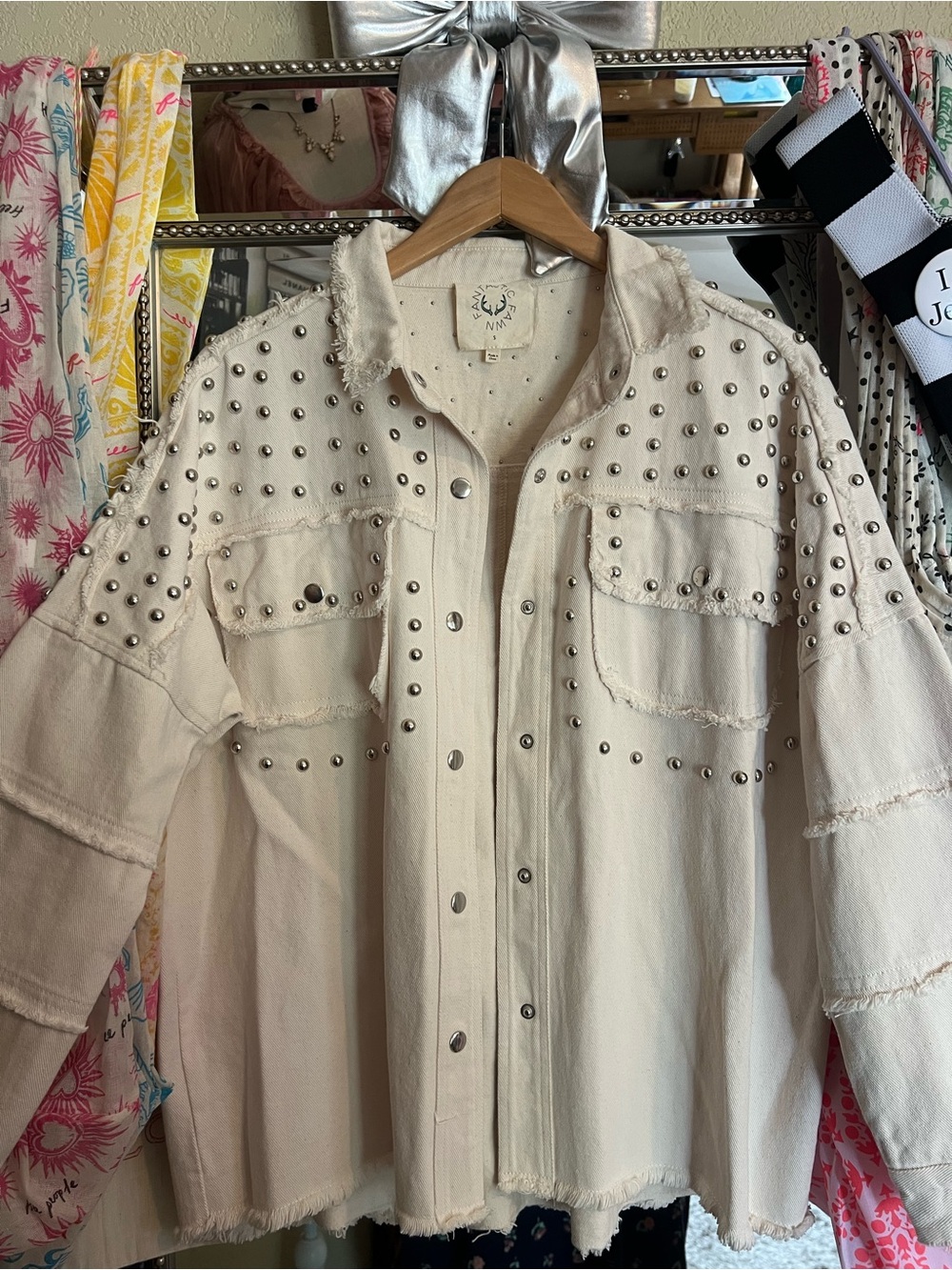 Fantastic Fawn Studded Cream Shacket